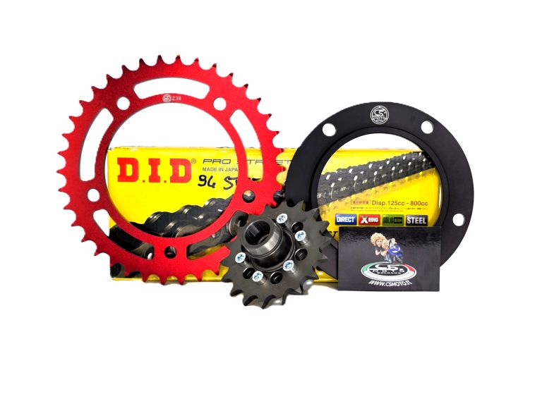 KIT CATENA TIPO 1 T MAX 500 04-11 CORONA ROSSA - CATENA DID ACCIAIO