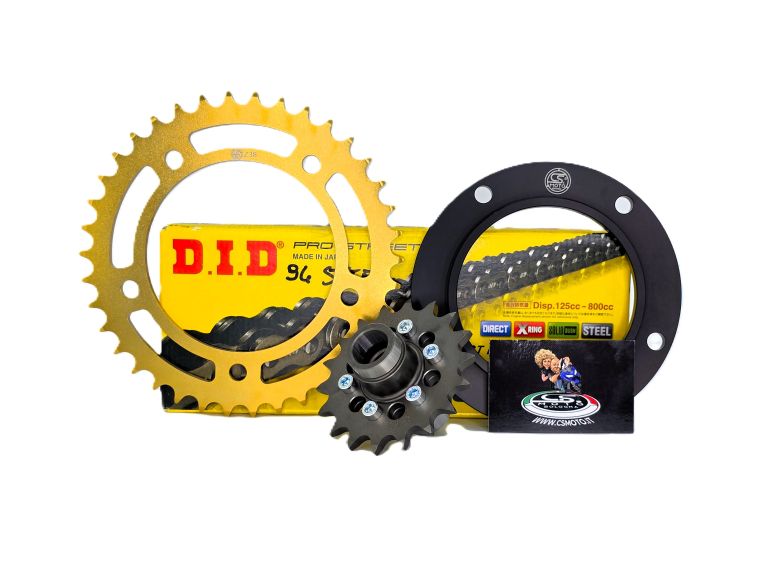 KIT CATENA TIPO 1 T MAX 500 04-11 CORONA ORO - CATENA DID ACCIAIO