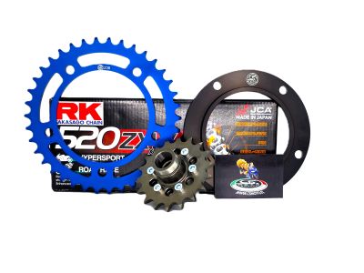 KIT CATENA TIPO 1 T MAX 500 04-11 CORONA BLU - CATENA RK NERA CS MOTO®