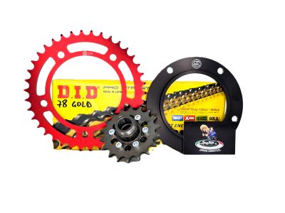 KIT CATENA TIPO 2 T MAX 530 12-16 CORONA ROSSA - CATENA DID ORO CS MOTO®