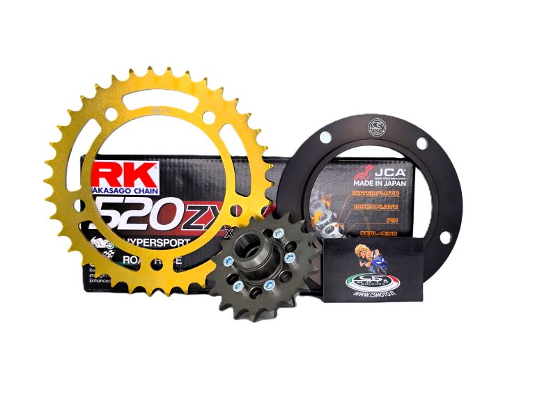 KIT CATENA TIPO 2 T MAX 530 12-16 CORONA ORO - CATENA RK NERA