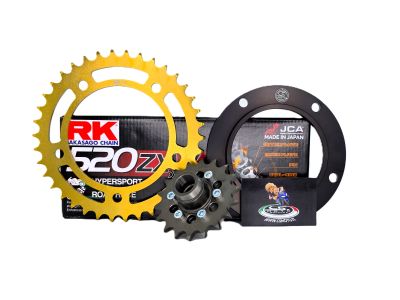 KIT CATENA TIPO 2 T MAX 530 12-16 CORONA ORO - CATENA RK NERA CS MOTO®