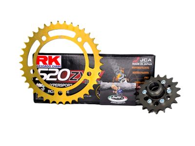 KIT CATENA TIPO 3 T MAX 530 17-19 CORONA ORO - CATENA RK NERA CS MOTO®