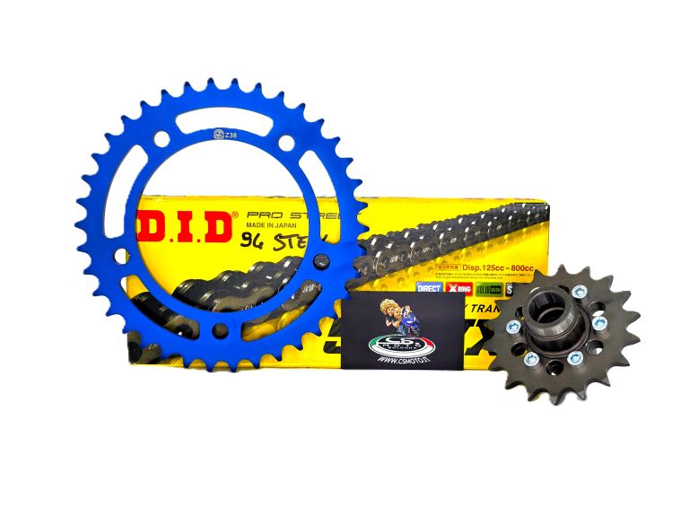 KIT CATENA TIPO 3 T MAX 530 17-19 CORONA BLU - CATENA DID ACCIAIO