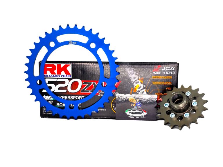KIT CATENA TIPO 3 T MAX 530 17-19 CORONA BLU - CATENA RK NERA